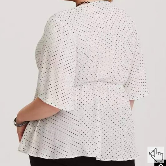 Lily Babydoll Georgette Surplice Blouse - Picture 2 of 3